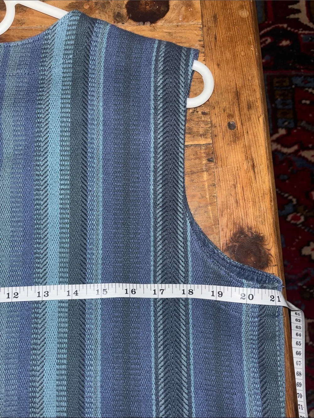 Orvis Navy and Light Blue Striped Button Vest Bohemian, Western , Gypsy  Style